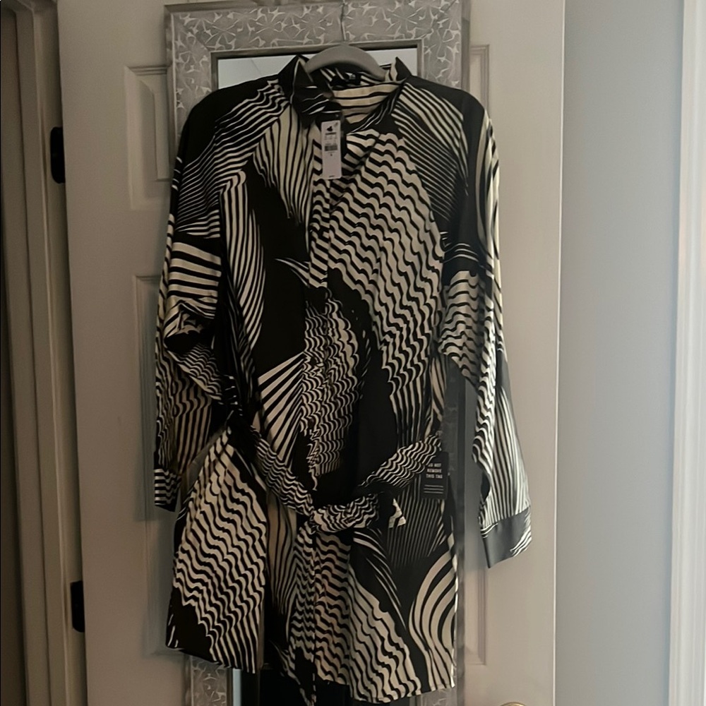 Express Black and White Patterned Dress